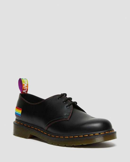 Zapatos Negros Dr. Martens 1461 For Pride Smooth Mujer Negros MX-18945